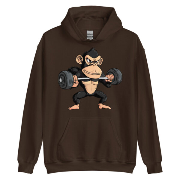 Affen Sport Maenner Kapuzenpulli Dunkle Schokolade