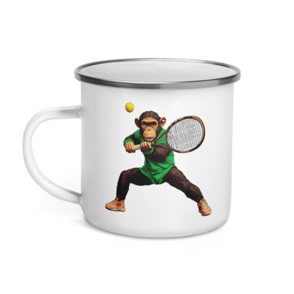 Affen Tennis Camping Tasse Emaille