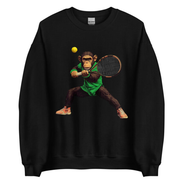 Affen Tennis Maenner Pullover Schwarz