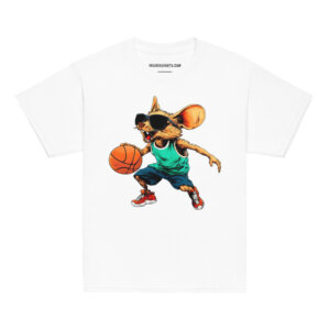 Basketball Maus Kinder T Shirt Weiss