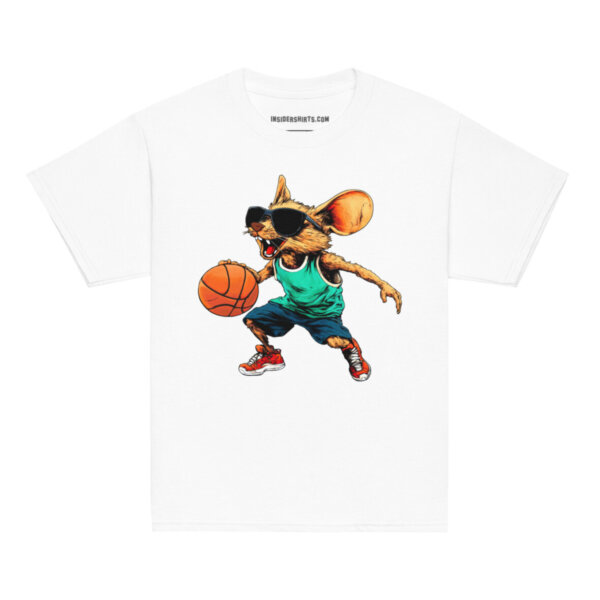 Basketball Maus Kinder T Shirt Weiss