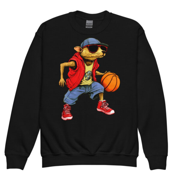 Basketballer Maulwurf Kinder Pullover Schwarz
