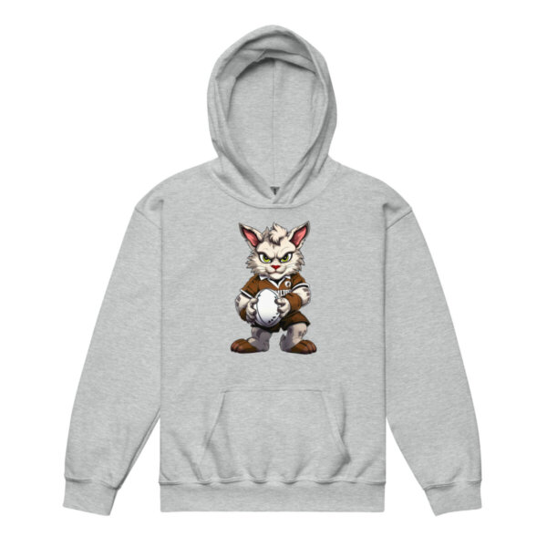 Cat Rugby Kinder Kapuzenpulli Sportgrau