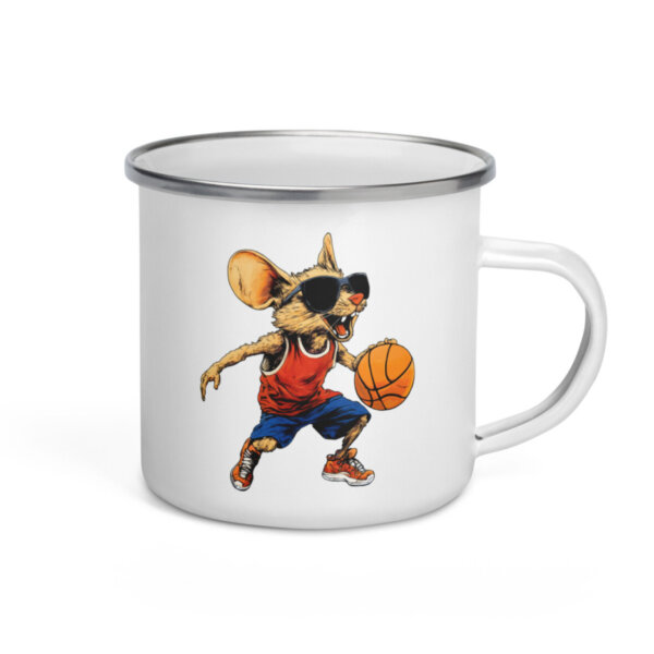 Coole Basketball Maus Camping Tasse Emaille