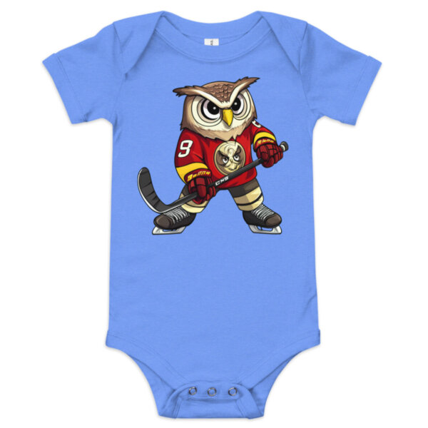 Eishockey Eule Babybody Heather Columbia Blau