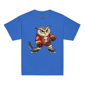 Eishockey Eule Kinder T Shirt Royal