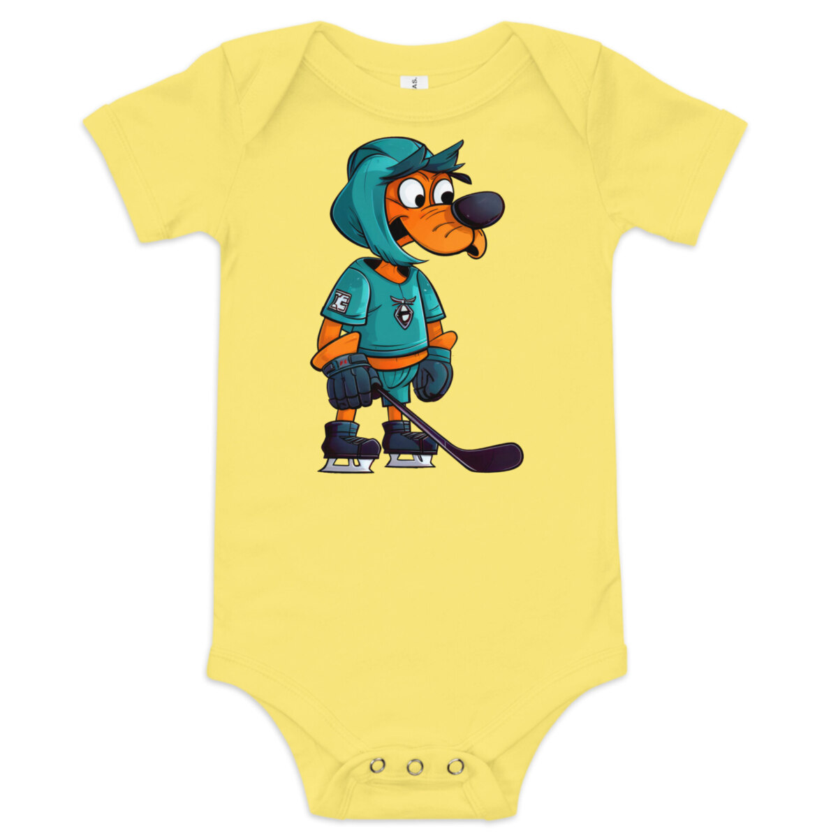 Eishockey Hund Babybody Gelb