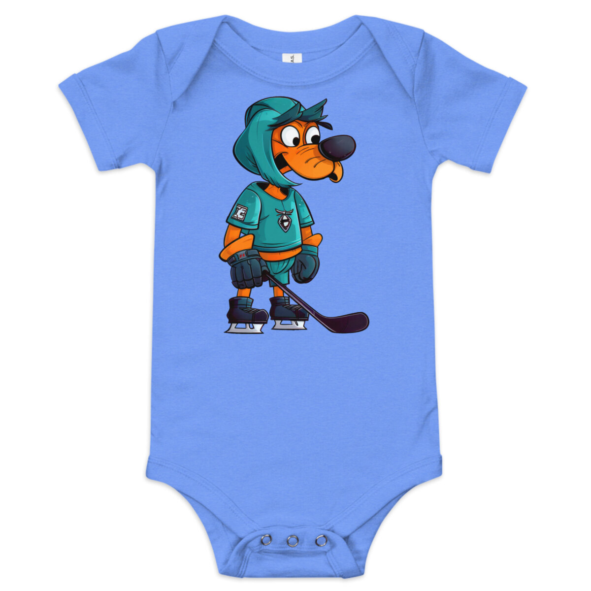 Eishockey Hund Babybody Heather Columbia Blau