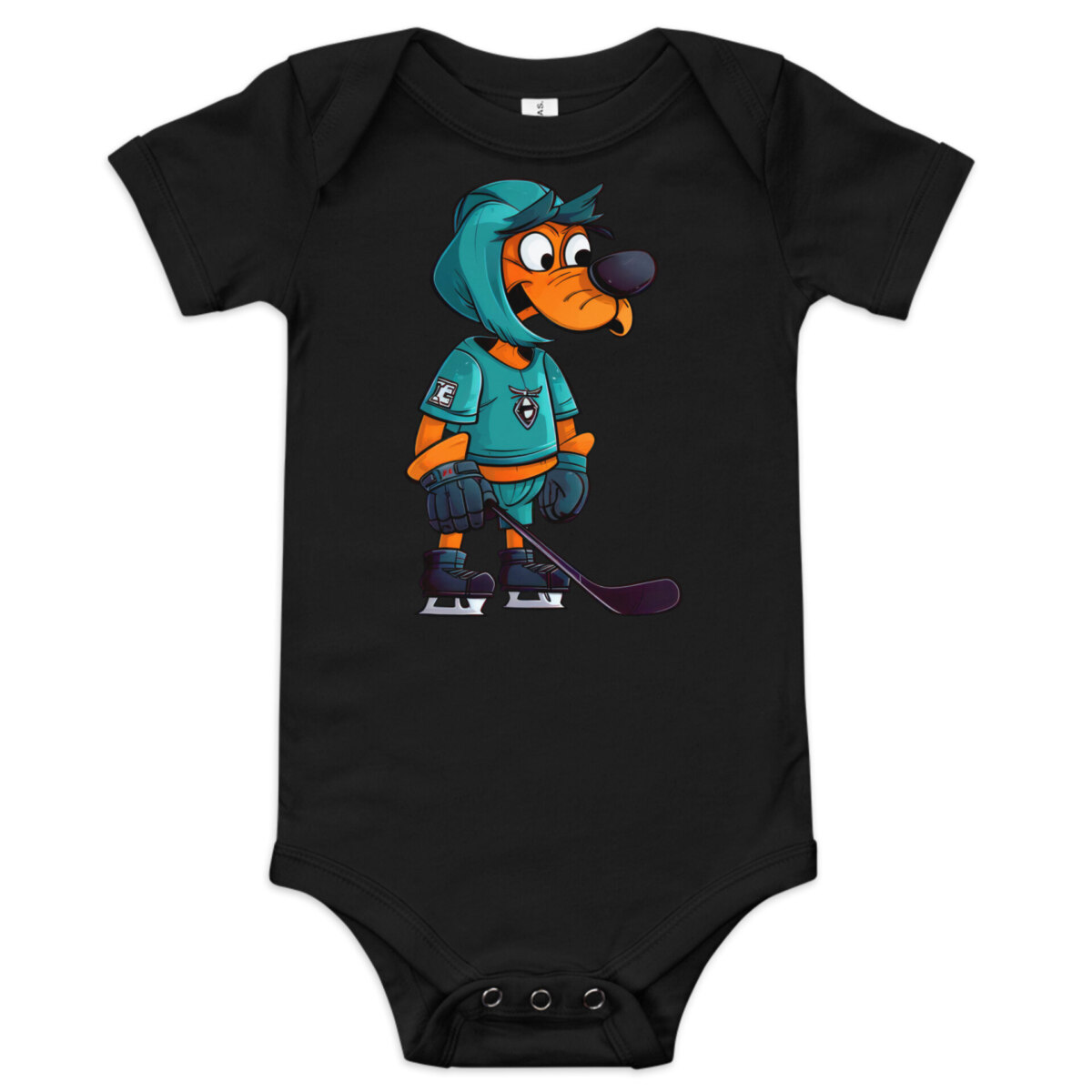 Eishockey Hund Babybody Schwarz