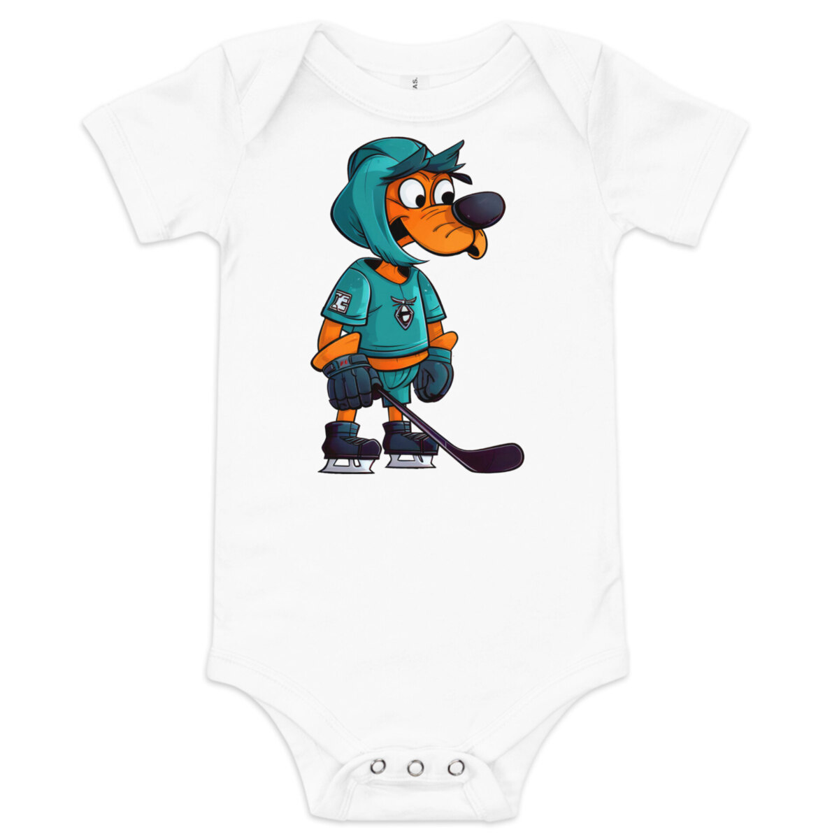 Eishockey Hund Babybody Weiss