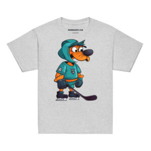 Eishockey Hund Kinder T Shirt Sportgrau