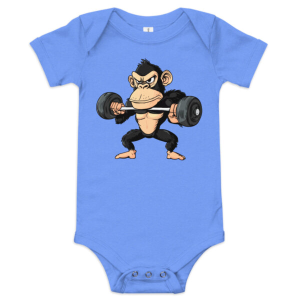 Fitness Affe Babybody Heather Columbia Blau