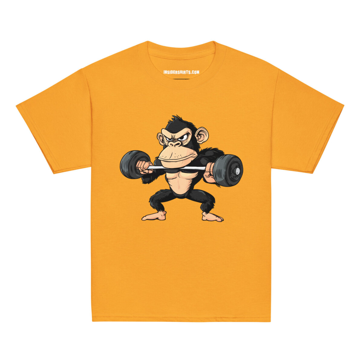 Fitness Affe Kinder T Shirt Gold