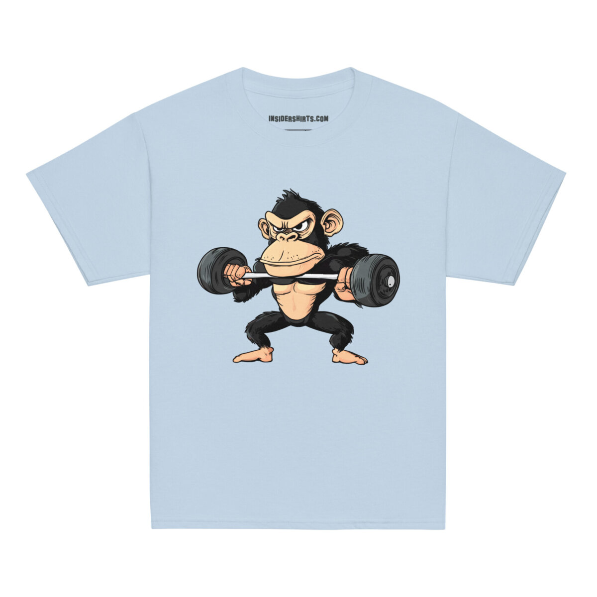 Fitness Affe Kinder T Shirt Hellblau