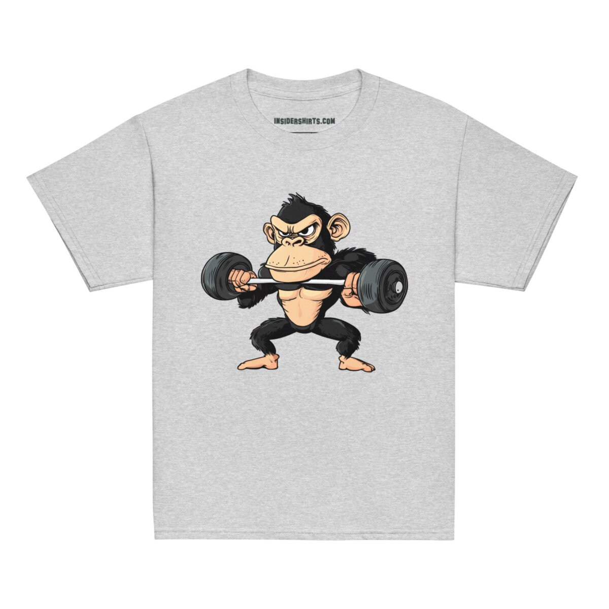 Fitness Affe Kinder T Shirt Sportgrau