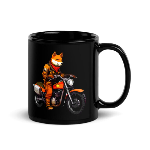 Fuchs Motorrad Tasse Schwarz