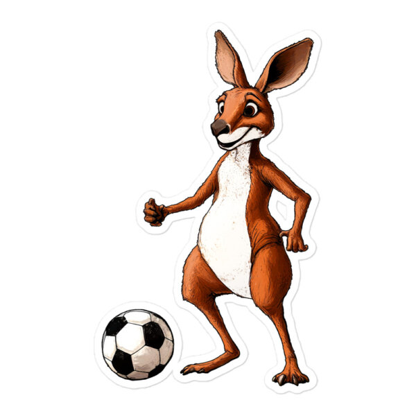 Fussball Kaenguru Aufkleber