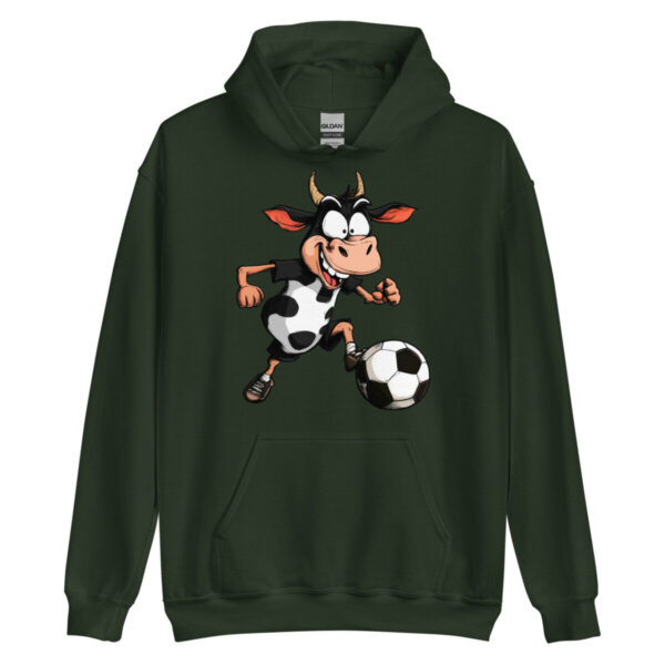 Fussball Kuh Maenner Kapuzenpulli Waldgruen