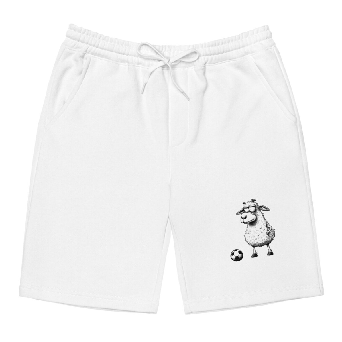 Mens Fleece Shorts White Front 69a866a1b36d6