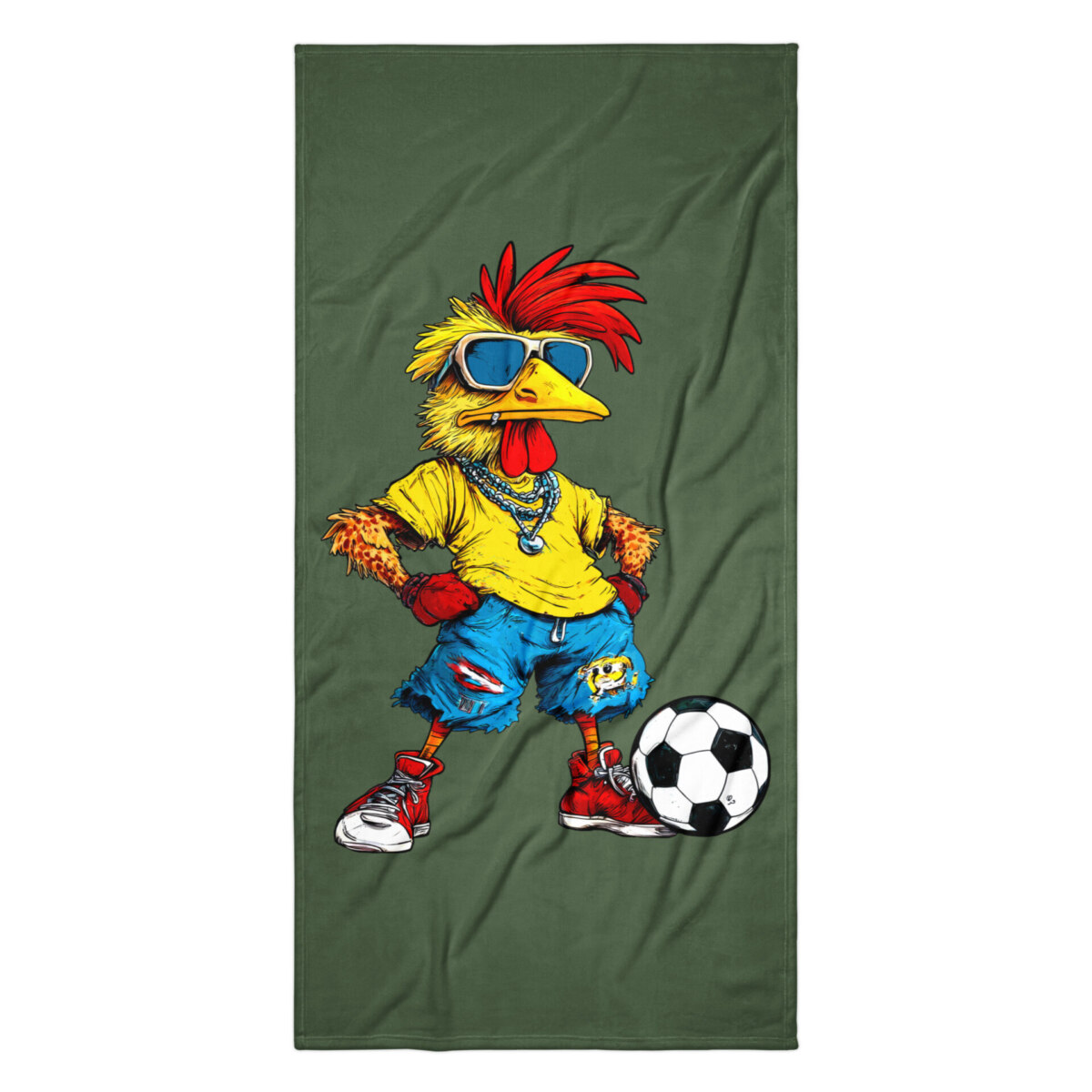 Fussballer Huhn Badetuch