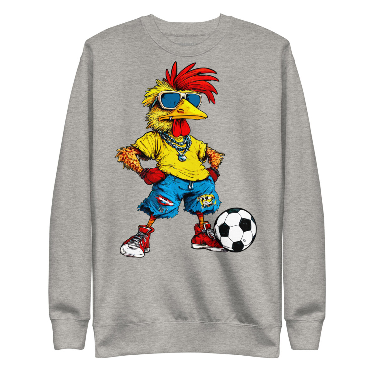 Fussballer Huhn Frauen Pullover Carbon Grey