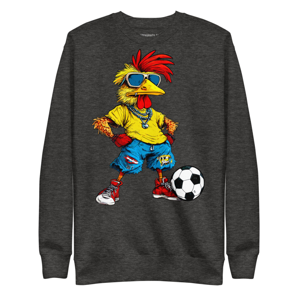 Fussballer Huhn Frauen Pullover Charcoal Heather