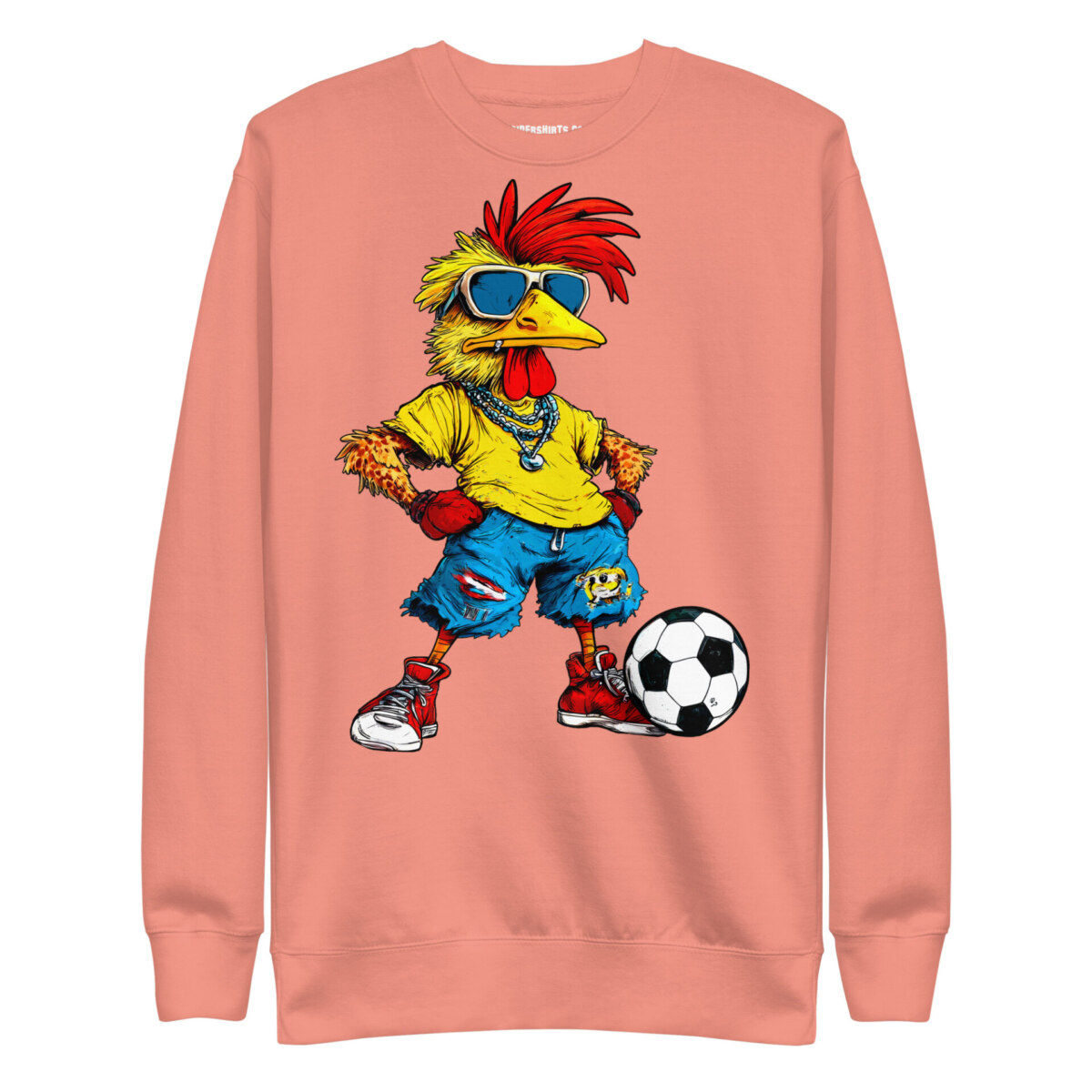 Fussballer Huhn Frauen Pullover Dusty Rose