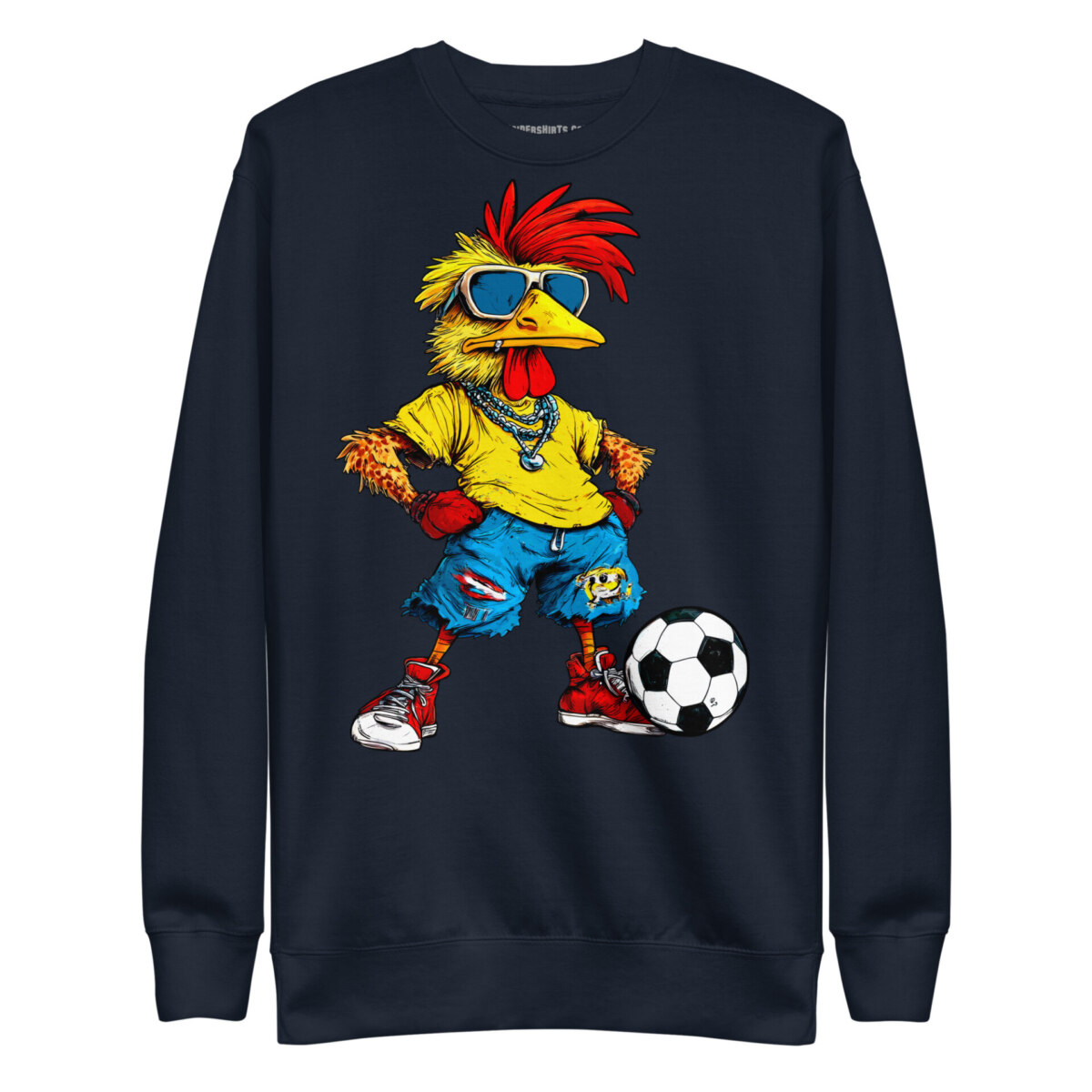 Fussballer Huhn Frauen Pullover Navy Blazer