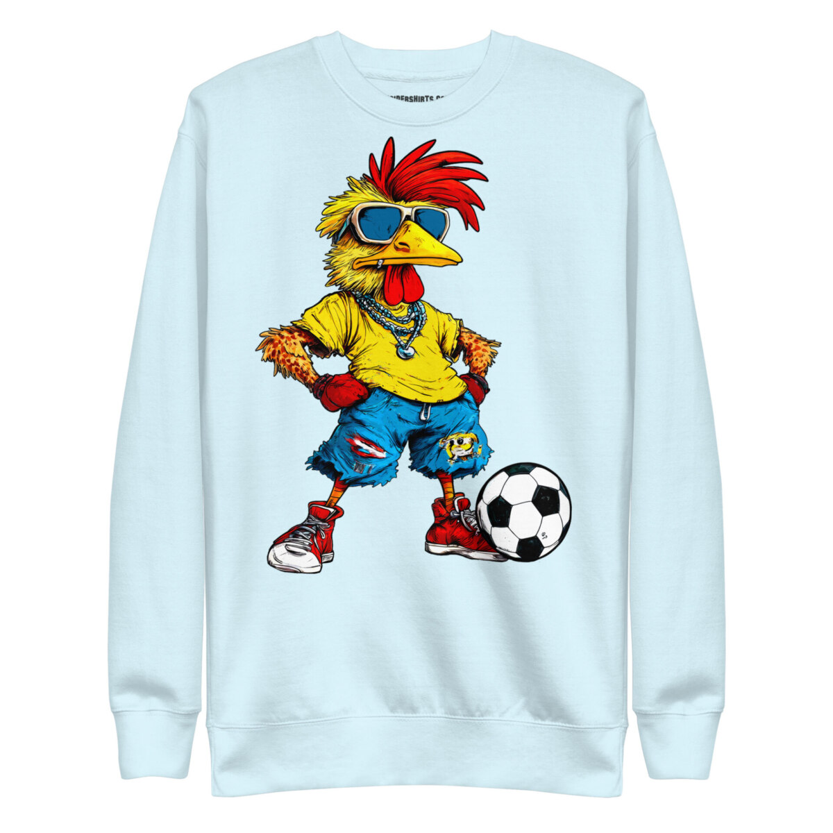 Fussballer Huhn Frauen Pullover Sky Blue