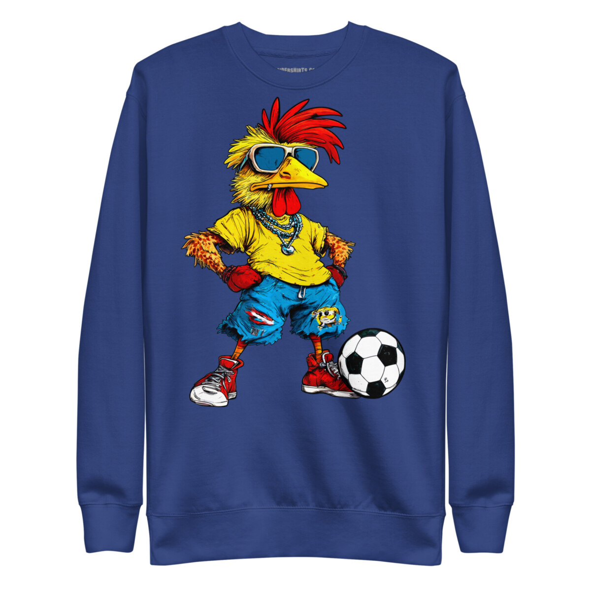 Fussballer Huhn Frauen Pullover Team Royal