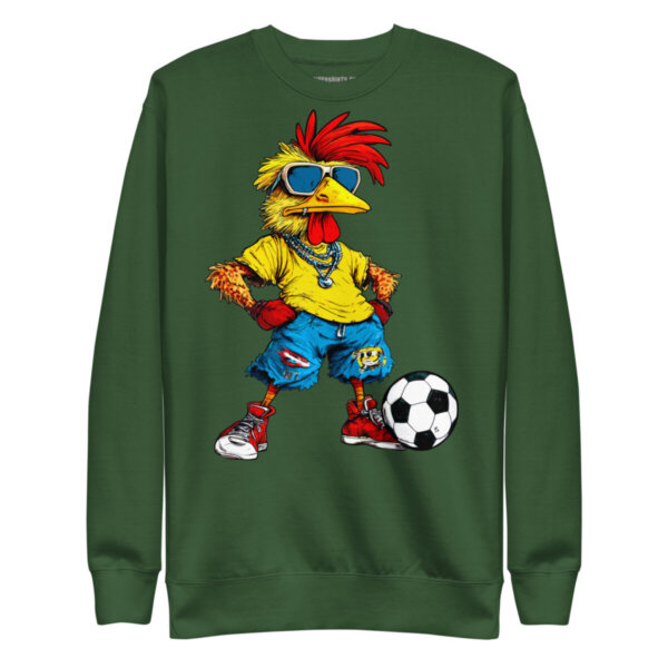 Fussballer Huhn Frauen Pullover Waldgruen