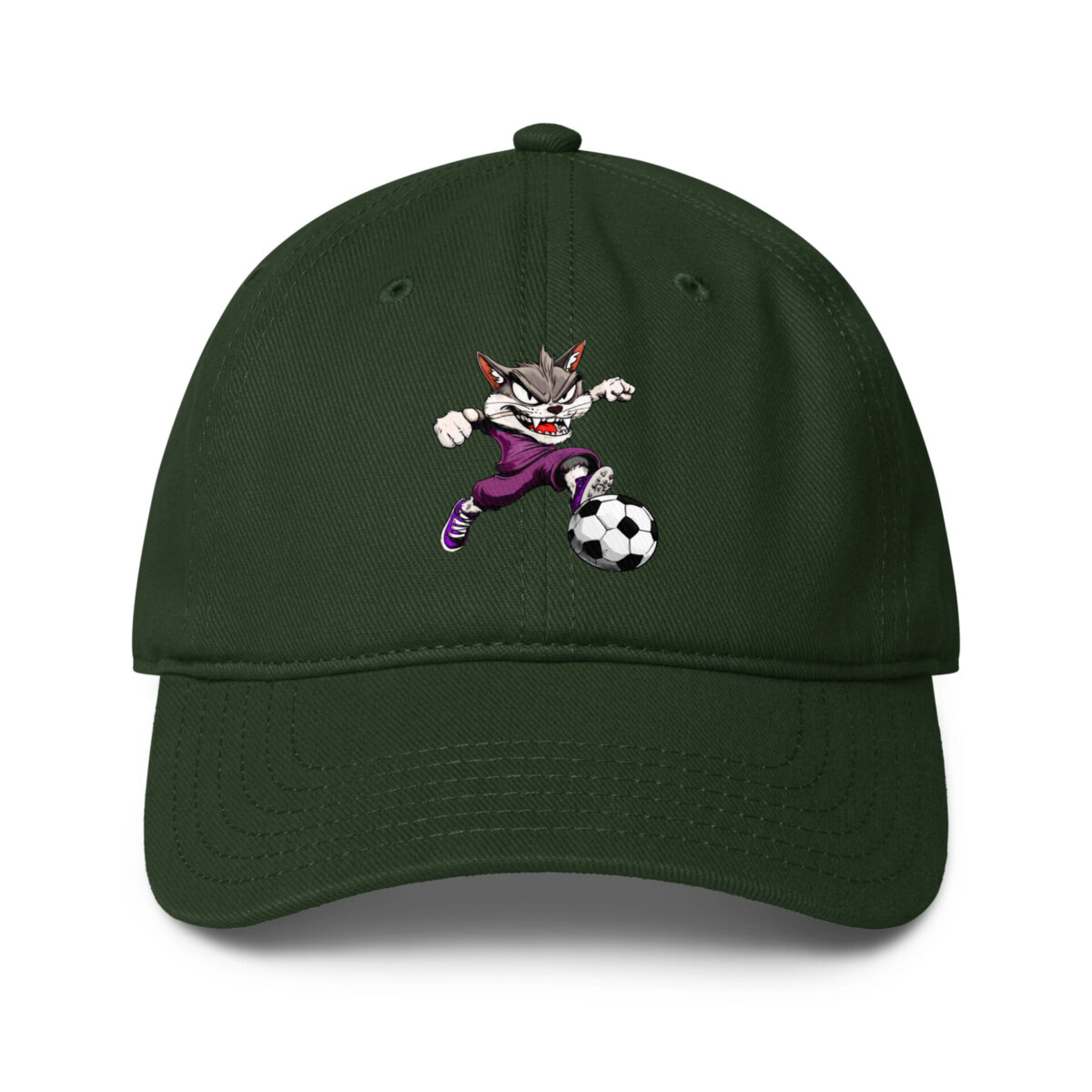 Fussballer Katzen Baseball Cap Dunkelgruen