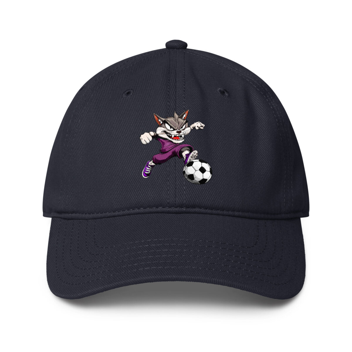 Fussballer Katzen Baseball Cap Dunkles Navy