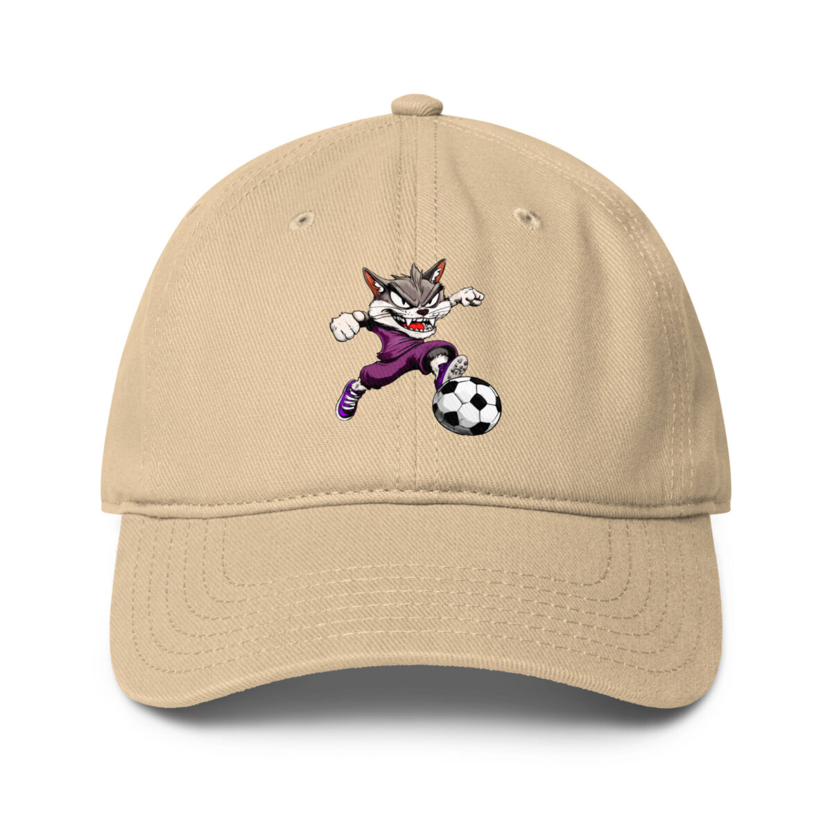 Fussballer Katzen Baseball Cap Khaki