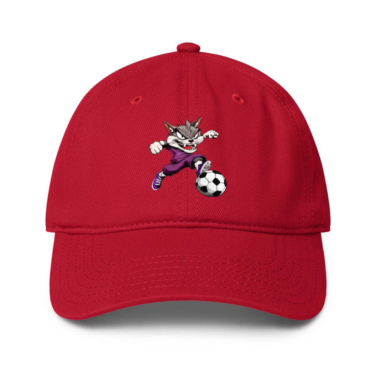 Fussballer Katzen Baseball Cap Rot