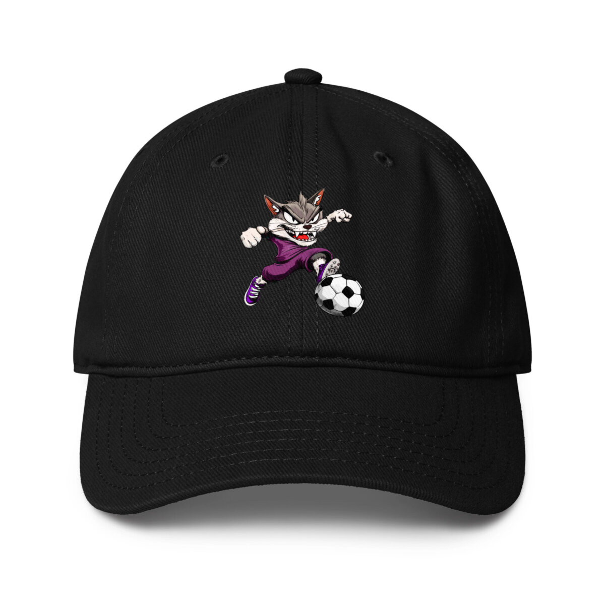 Fussballer Katzen Baseball Cap Schwarz