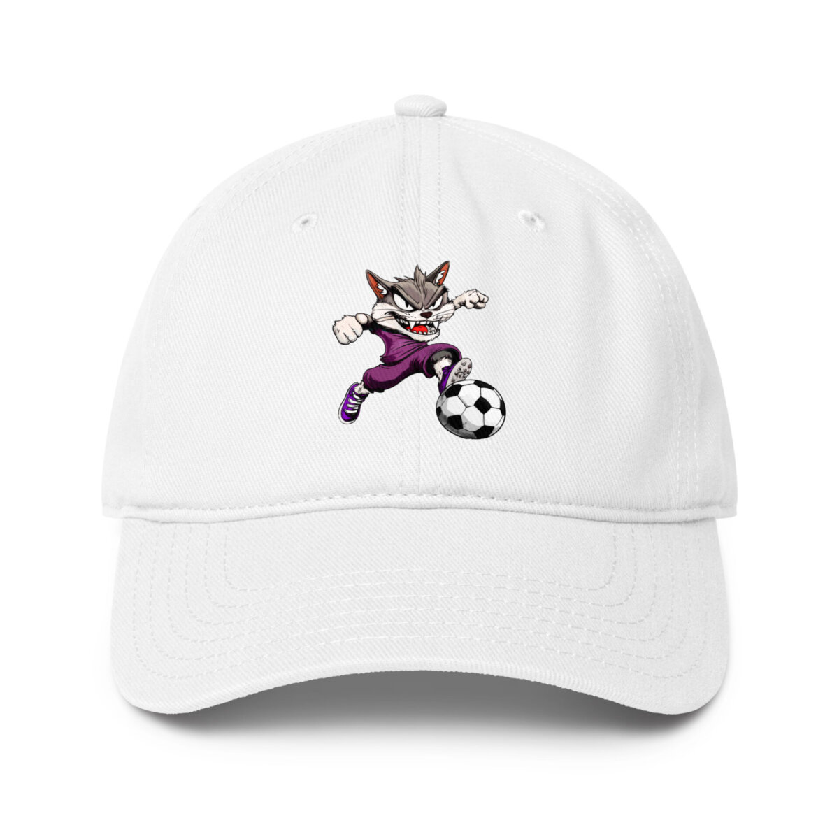 Fussballer Katzen Baseball Cap Weiss