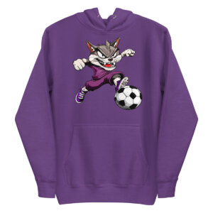 Fussballer Katzen Frauen Kapuzenpulli Lila