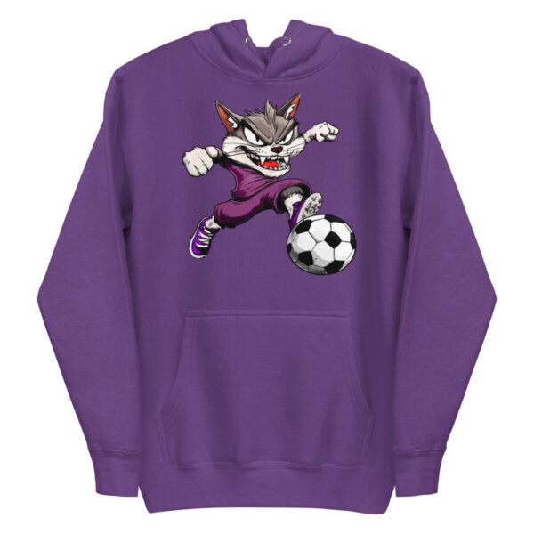 Fussballer Katzen Frauen Kapuzenpulli Lila