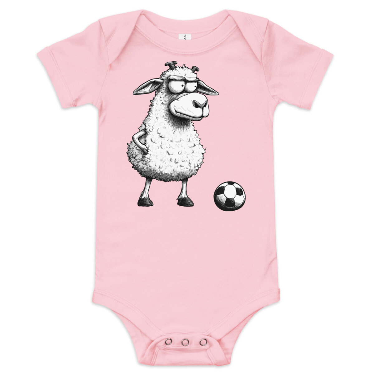 Fussballer Schaf Babybody Pink