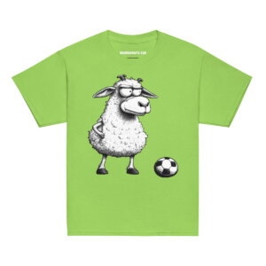 Fussballer Schaf Kinder T Shirt Limette
