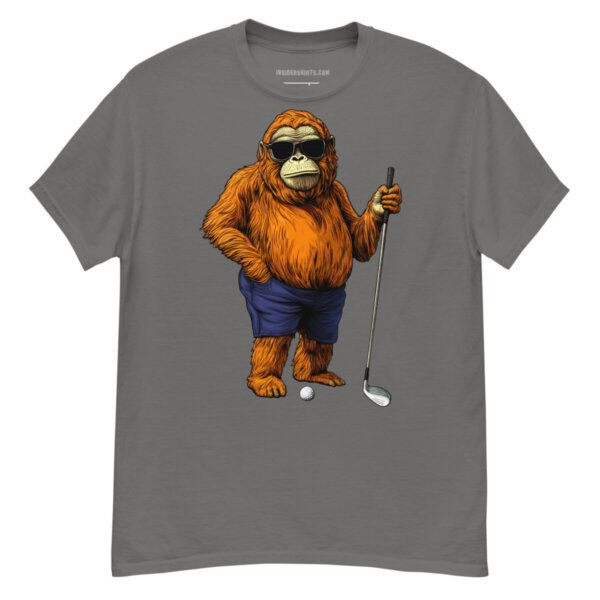 Golf Affe Maenner T Shirt Holzkohle