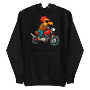 Huehner Motorrad Frauen Kapuzenpulli Schwarz