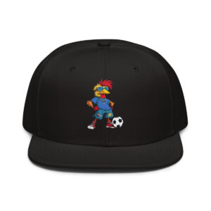 Huhn Fussball Snapback Cap Schwarz