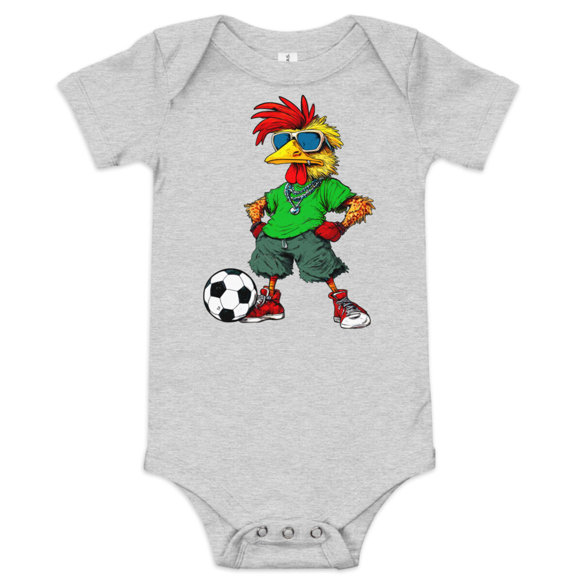 Huhn Fussballer Babybody Athletisch Heather