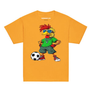 Huhn Fussballer Kinder T Shirt Gold