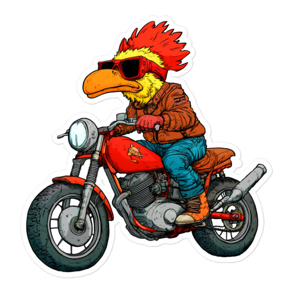 Huhn Motorrad Aufkleber