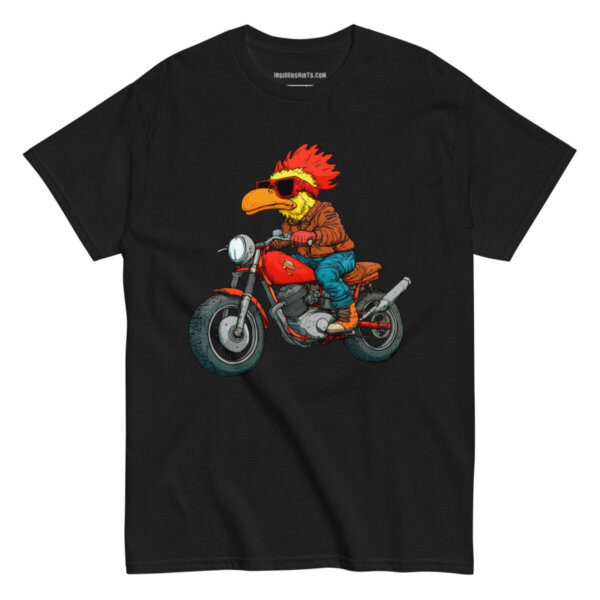 Huhn Motorrad Maenner T Shirt Schwarz