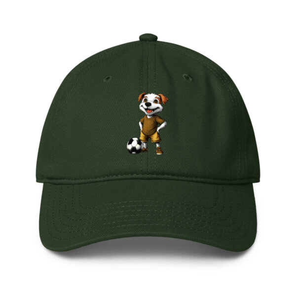 Hund Fussballer Baseball Cap Dunkelgruen