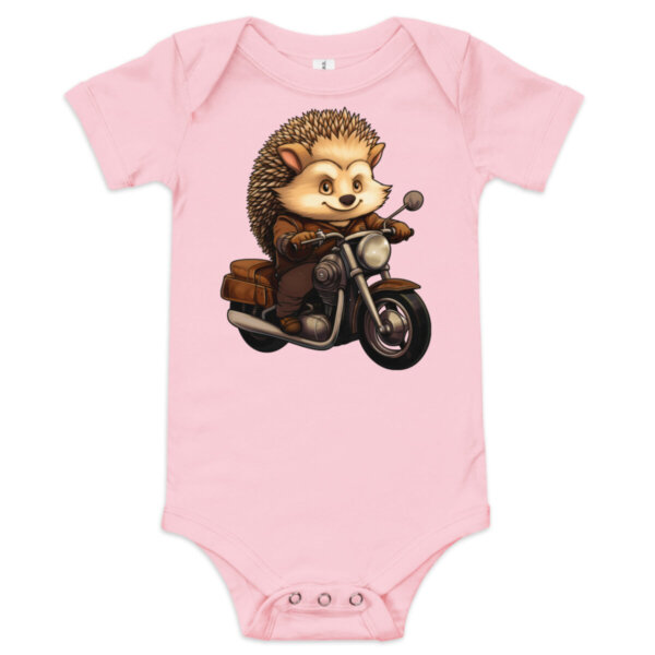 Igel Motorradfahrer Babybody Pink